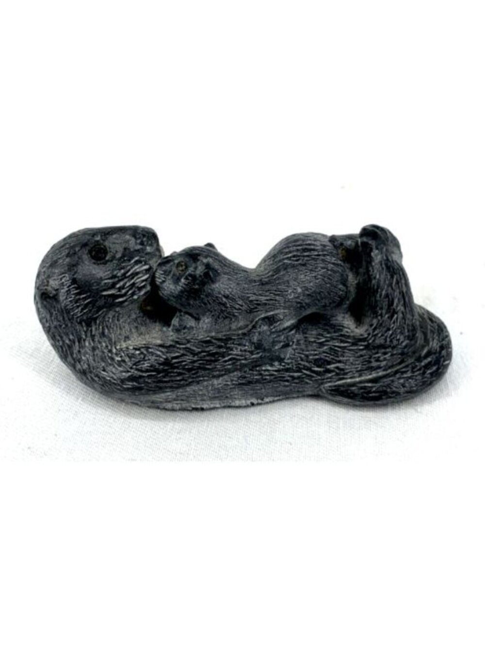 WE Sea Otter Resin Soap Stone Carving Figurine Canada Collectible 3.25" - Picture 3 of 6